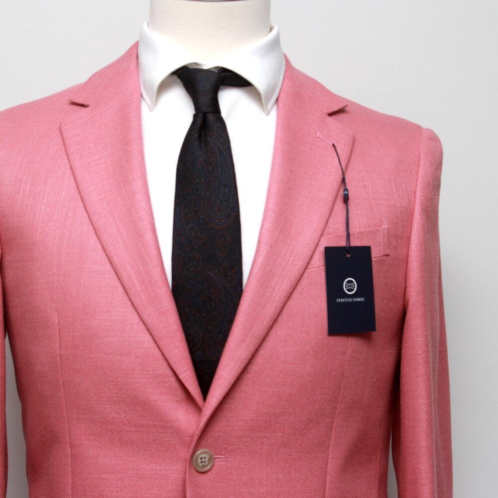 Jos A Bank Tailored Fit Sportcoat Jacket Blazer 38R Coral D120714 - Picture 3 of 10